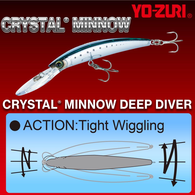 DUEL Yo-Zuri Crystal Minnow Deep Diver Lure, 5-1/4-Inch, Holographic Chartreuse - Image 3
